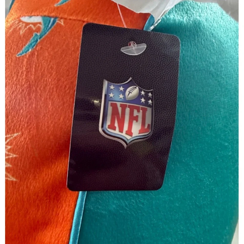 NFL Miami Dolphins Squish Me Plush Round Decorative Pillow NEW 13 inch